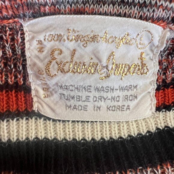 70's Pullover Sweater - Collared - Exclusive Imports - Striped - Size Small - Picture 10 of 10